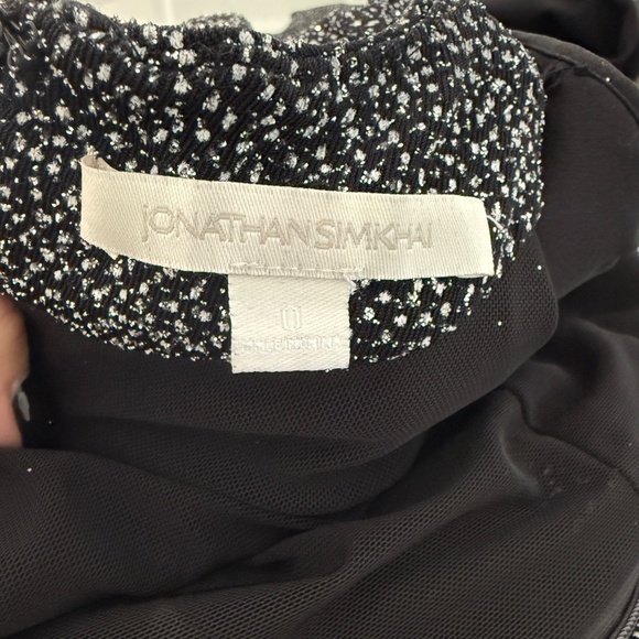 Jonathan Simkhai Black Glitter Jersey Deep V Neck Mini Dress Evening Cocktail - Picture 7 of 7